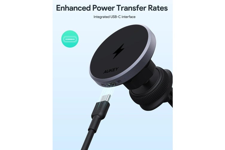 AUKEY أوكي حامل هواتف ذكية مغناطيسي بخاصة دوران بنسبة 360 درجة - رمادي - HD-C49-Gy = 689323787043