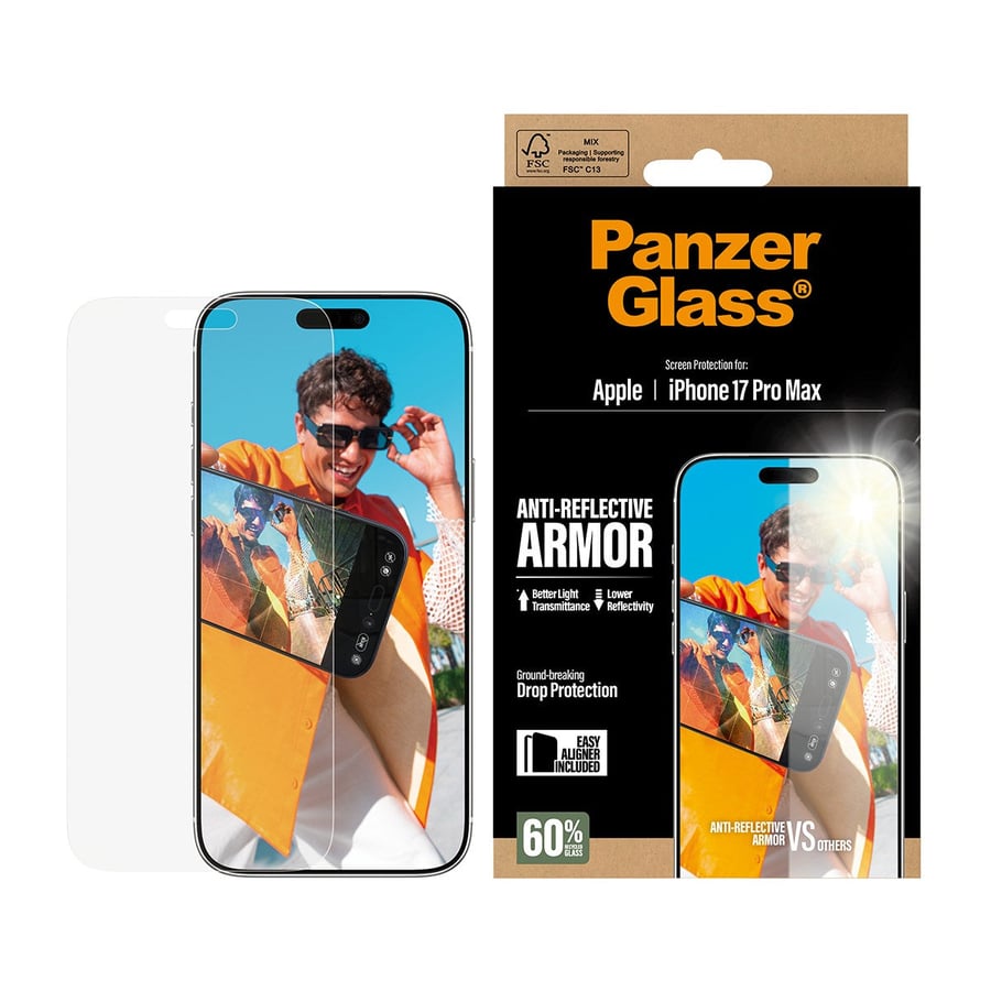 PanzerGlass واقي شاشة بانزر جلاس مضاد للانعكاس لهاتف آيفون 17برو ماكس شفاف5715685026744