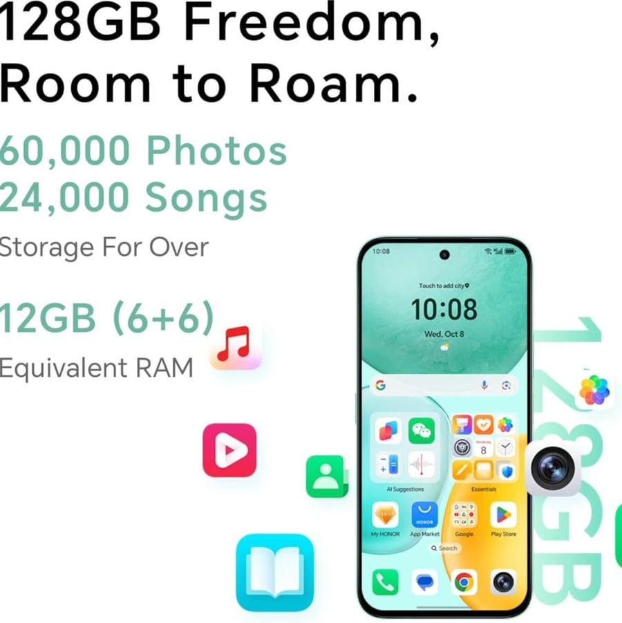 HONOR هونر X6c ثنائي الشريحة بذاكرة روم 128GB وذاكرة RAM 6GB - أخضر = 6936520869558