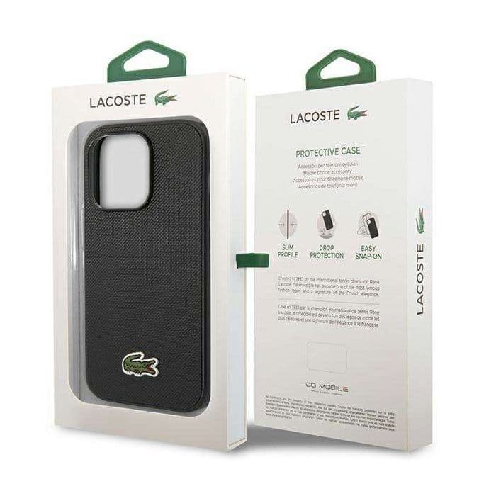 Lacoste جراب حافظة لاكوست لهاتف آيفون 16 برو ماكس حافظة صلبة اسود =  3666339311810
