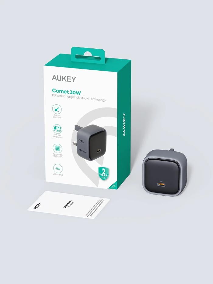 AUKEY شاحن حائط Aukey PA-C1 Comet 30W PD بتقنية GaN = 689323789795