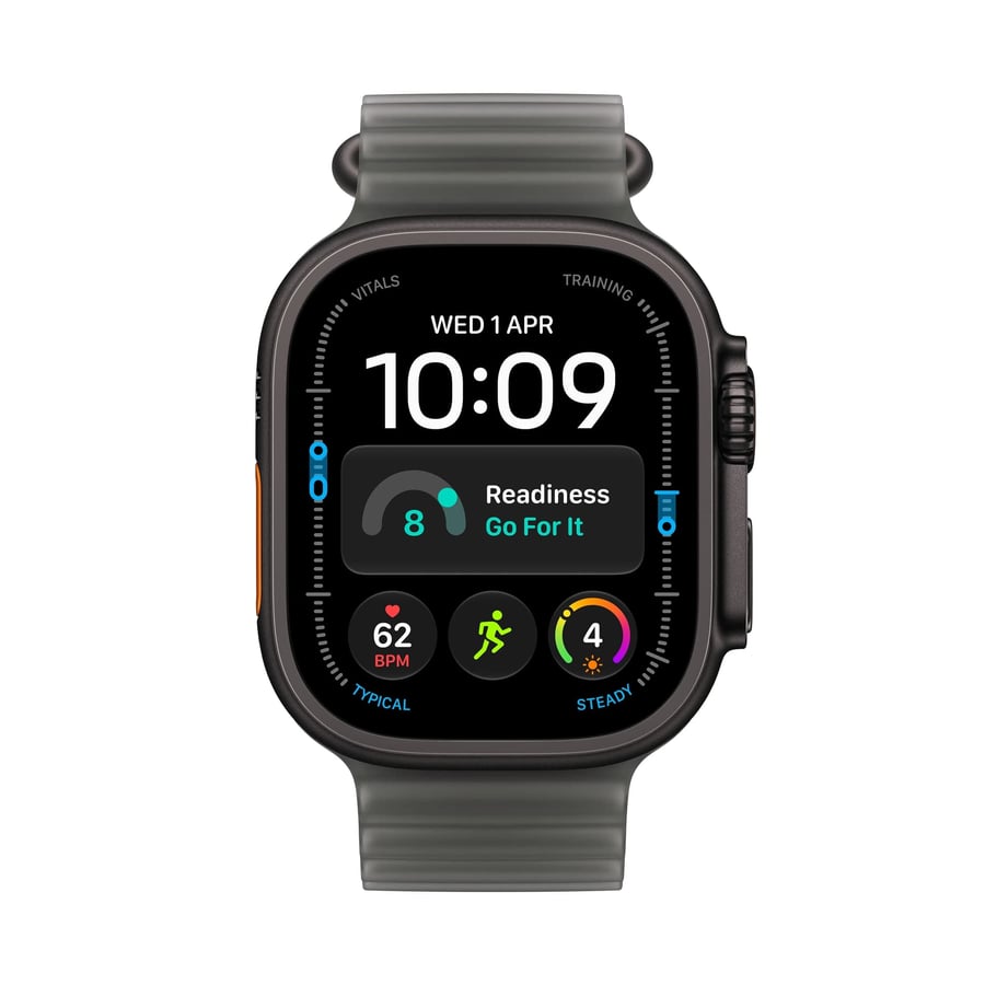 Apple آبل ساعة ألترا 4 GPS + خلوية 49 مم مع هيكل من التيتانيوم وسوار أوشن مقاس واحد يناسب معظم الأحجام = 195951217024
