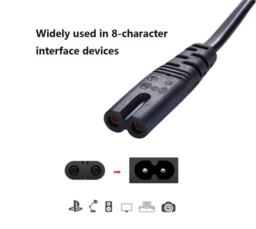 COMPUTER CABLE كابل سلك طاقة تيار متردد ذو فتحتين قابس المملكة المتحدة  = 6952683220043