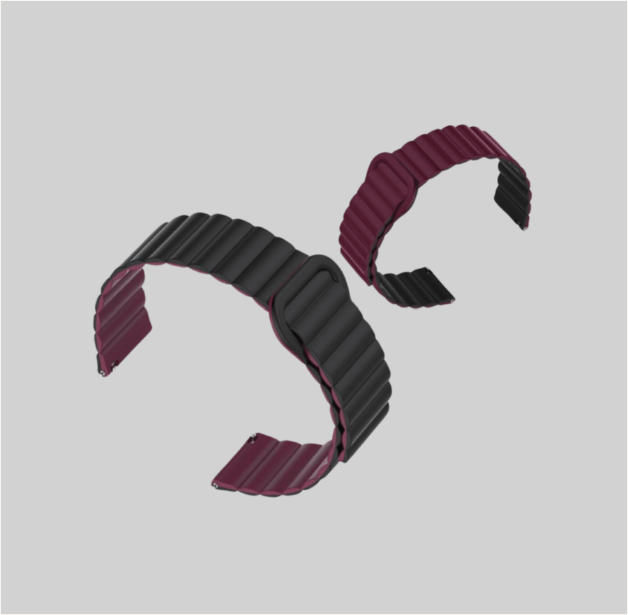XONDA- سوار ابل وسامسونج وهواوي مغناطيسي 49/45/22 مم - أسود وعنابي 712179666092
