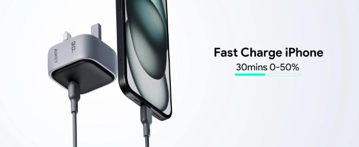 AUKEY شاحن حائط Aukey PA-C1 Comet 30W PD بتقنية GaN = 689323789795