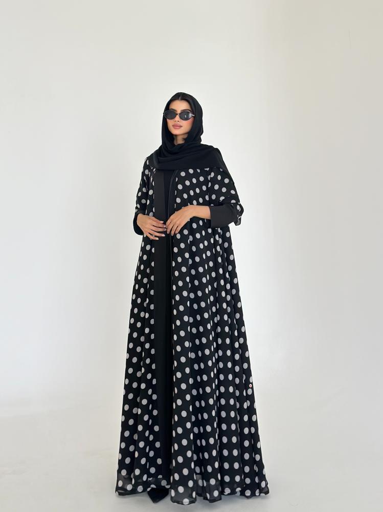 عبايه شيفون منقط