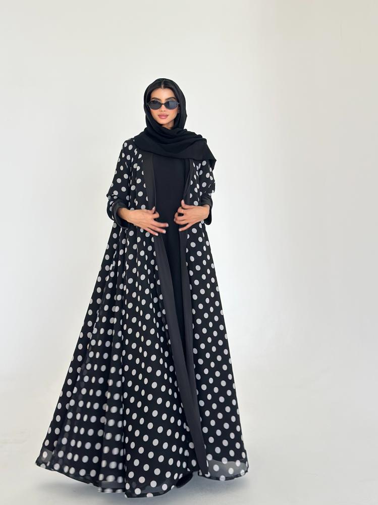 عبايه شيفون منقط