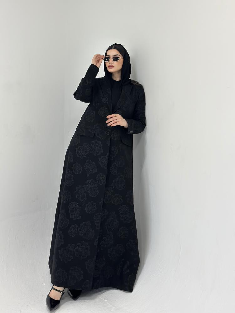 بليزر اسود بطبعه ورود ناعمه