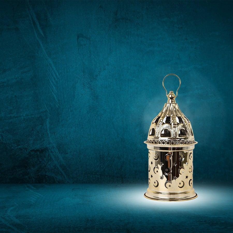 فانوس رمضاني دائري مزخرف ذهبي -G-K-04-02
