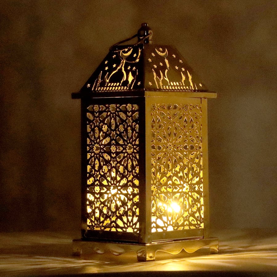 فانوس معدن ذهبي