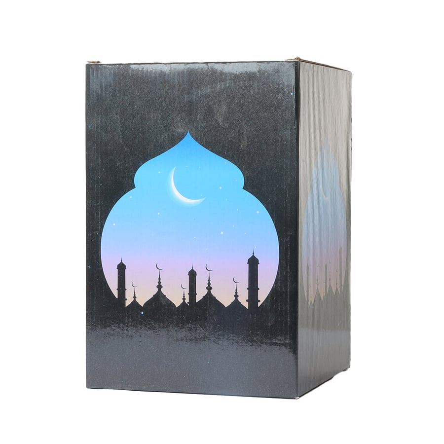 فانوس رمضان لون ذهبي باضاءه LED  صوت