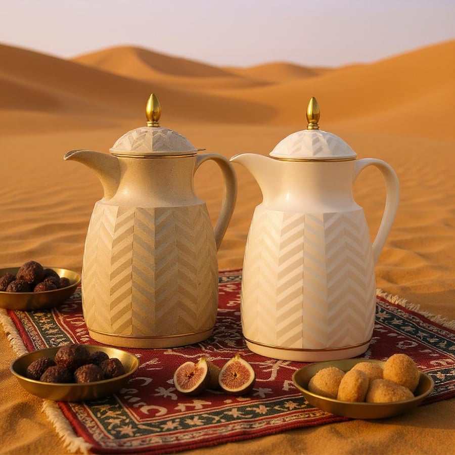 طقم ترامس روز قهوة وشاي 1 لتر عدد 2 قطعة