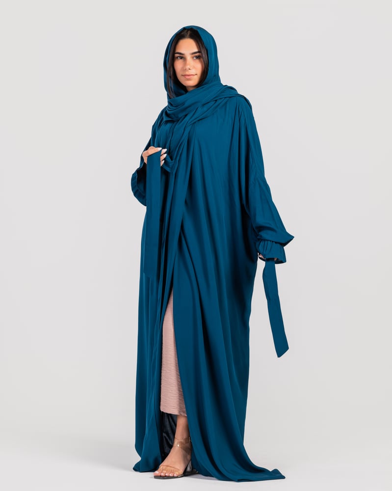 Dark turquoise prayer sheet - wrapped with a side tie