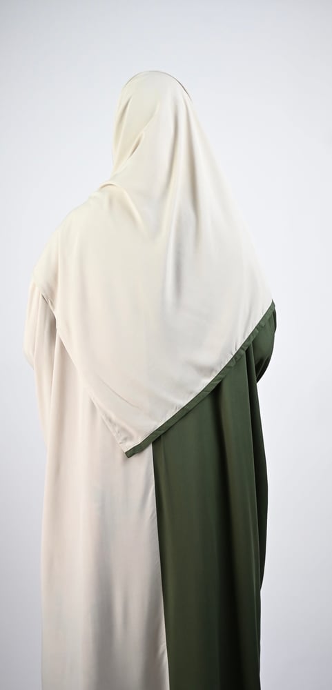 Prayer sheet with two colors, beige and olive - zipper