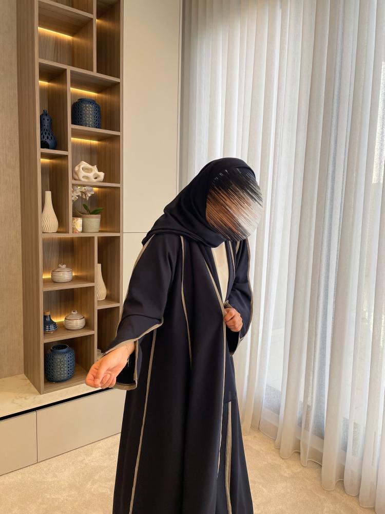 Navy X Gray abaya