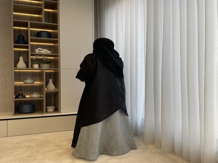 Black X Gray abaya