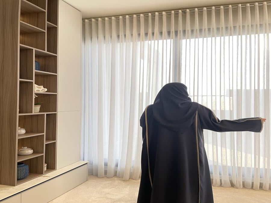 Navy X Gray abaya