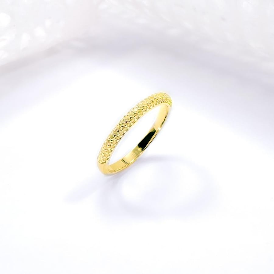 خاتم 925 silver نسائي بفصوص ناعمة-مطلي ذهب- بيورا