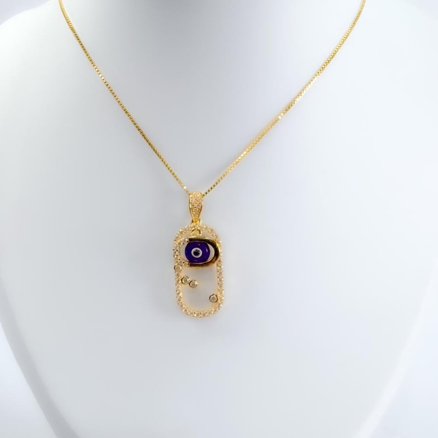 925 Silver Pendant - Blue Eye Design