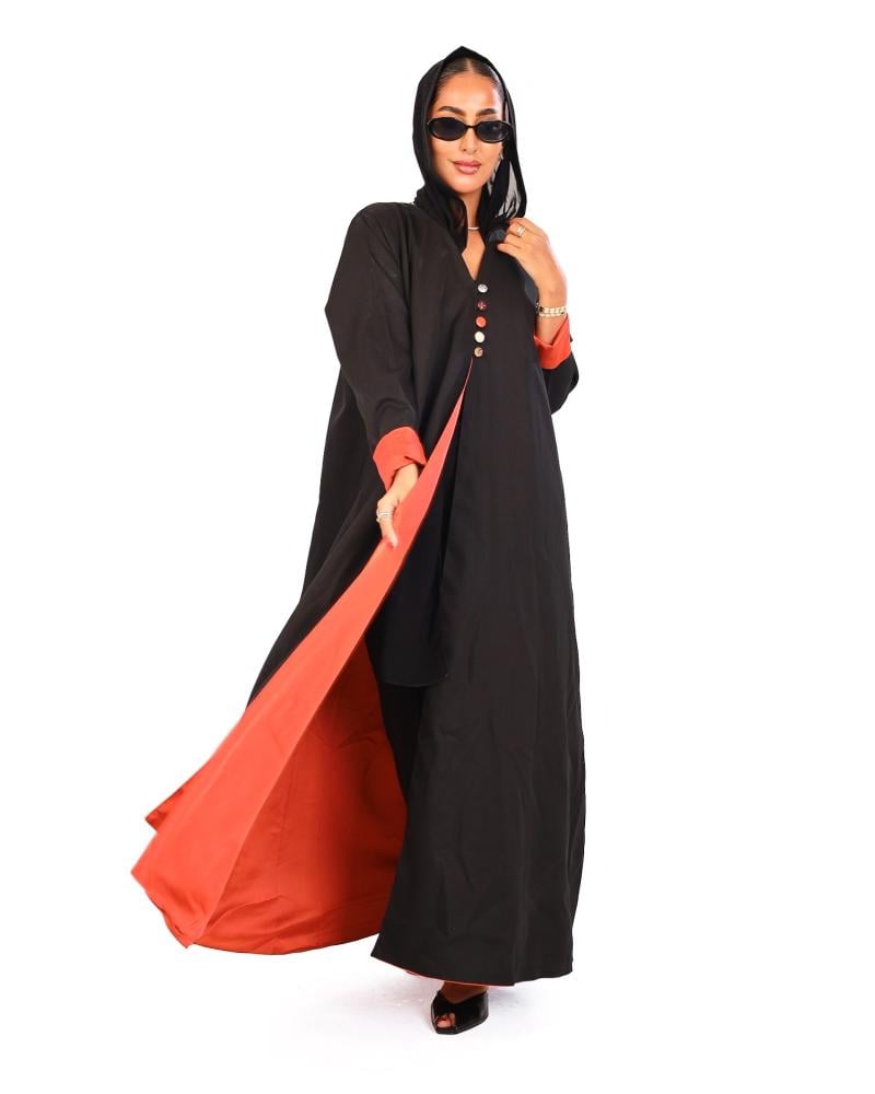 سيينا كريب بليزر أسود ببطانة ارميني