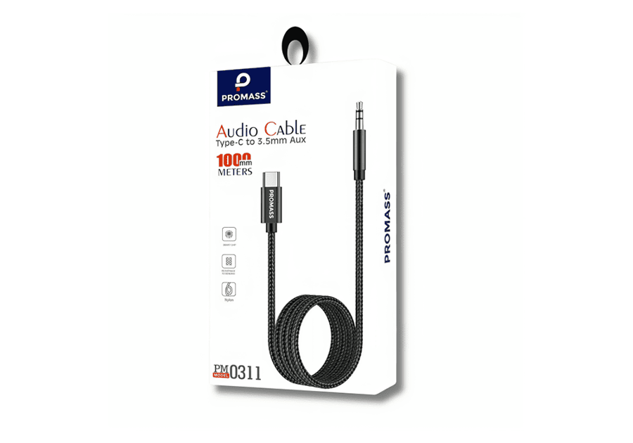 كابل صوت Promass Type-C إلى 3.5mm Aux بطول 1 متر