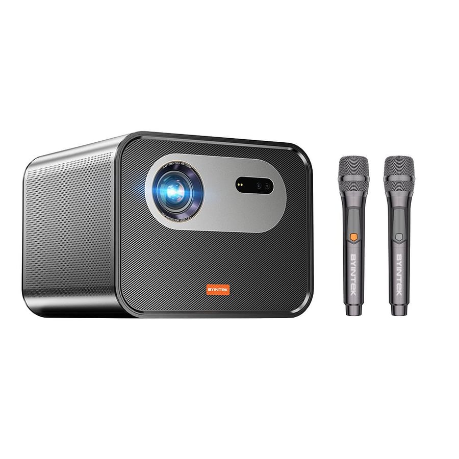 شاشة عرض بروجكتر منزلي باينتك ار 90 ماكس 300 بوصة مع 2 ميكروفون Byintek R90 Max Smart Projector