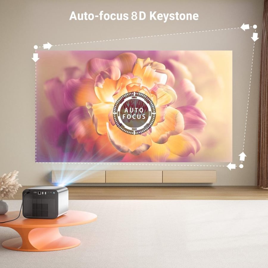 شاشة عرض بروجكتر منزلي باينتك ار 90 ماكس 300 بوصة مع 2 ميكروفون Byintek R90 Max Smart Projector
