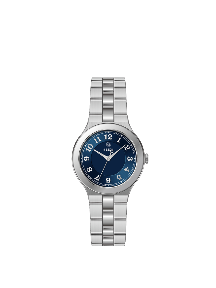 ساعة رجالية SEEN TIME ST-6061 ستانلس ستيل مقاومة للماء 3ATM