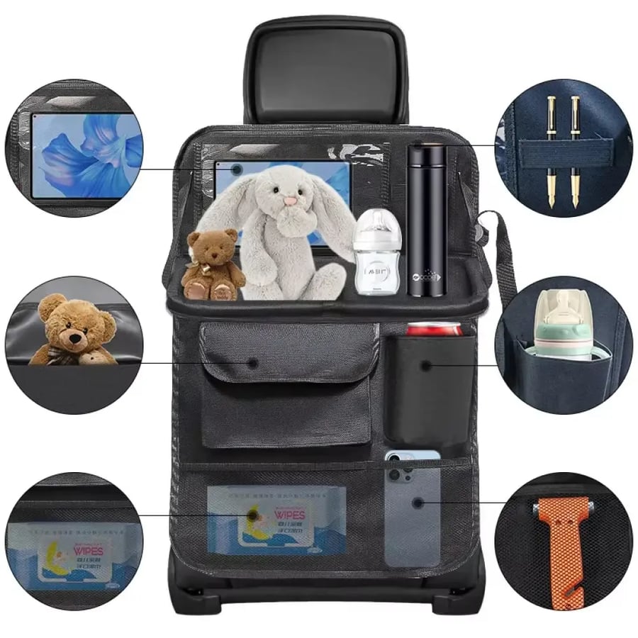 حقيبة تخزين مقعد خلفي متعددة الجيوب وقابلة للطي