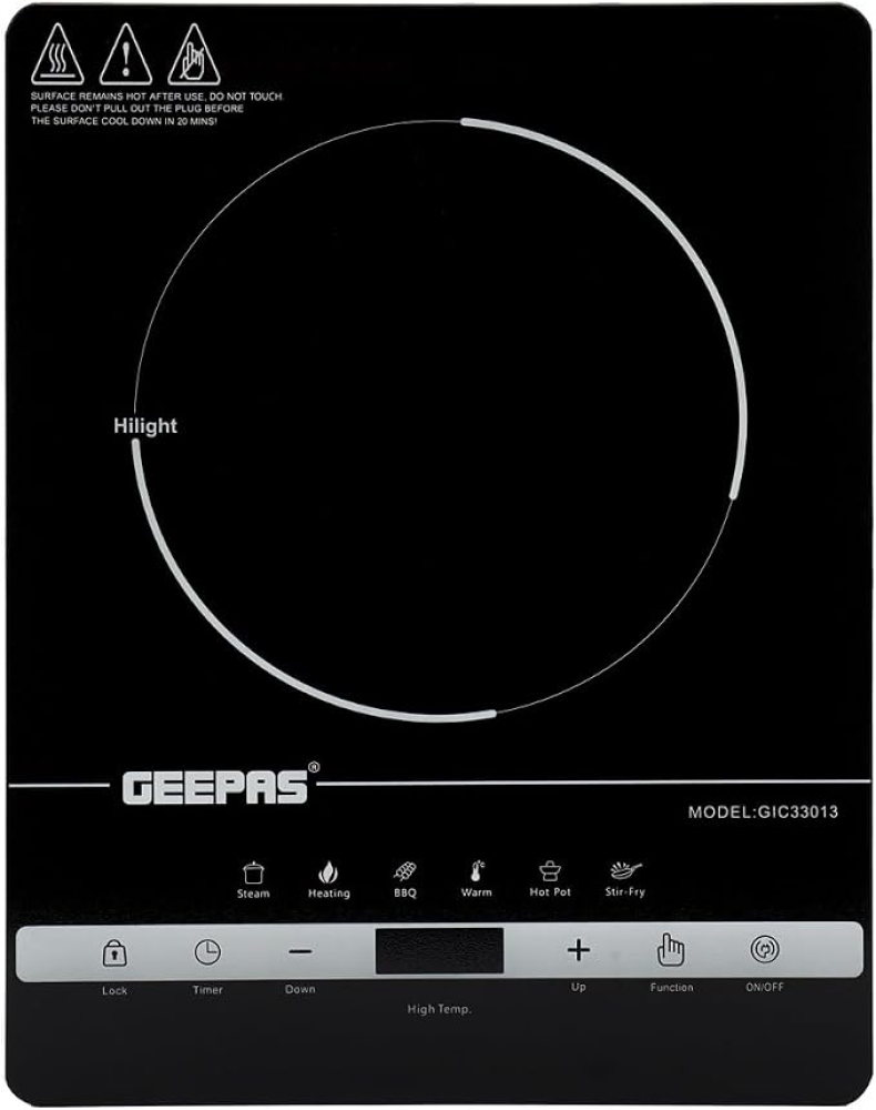 موقد كهربائي سيراميك Geepas 2200 واط – 8 مستويات حرارة ومؤقت 3 ساعات