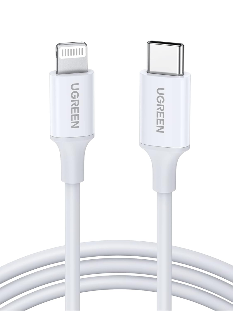 كيبل UGREEN USB-C إلى Lightning بطول 1 متر – شحن سريع 20 واط ومعتمد من Apple