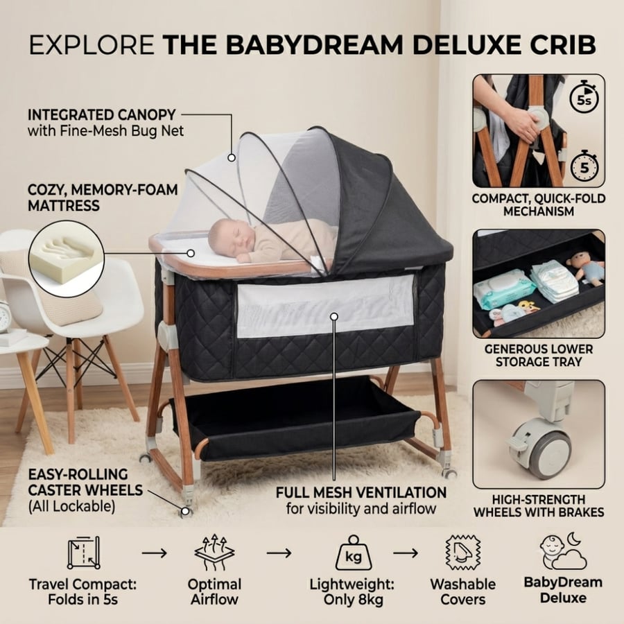 Next to Me Baby Dream Bed (Wooden)