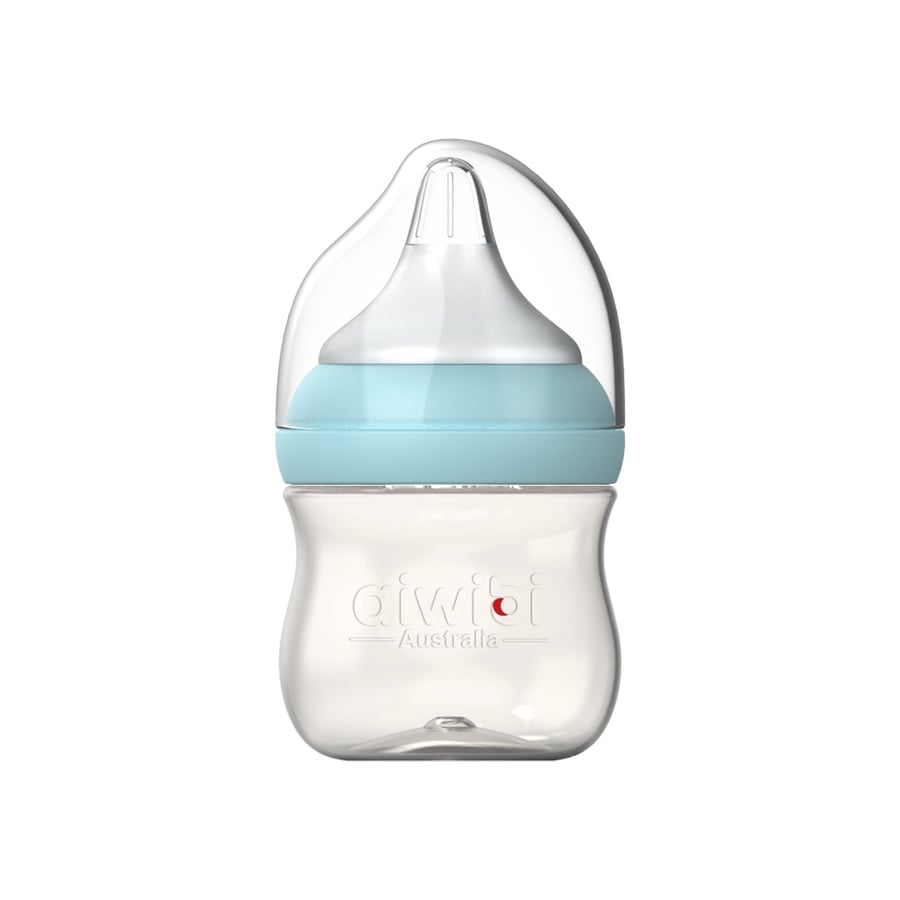 Aiwebi Newborn BPA-Free Plastic Feeding Bottle, 120ml, Blue