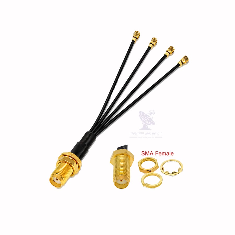 وصله رباعية نوع : SMA Female to triple SMA Male