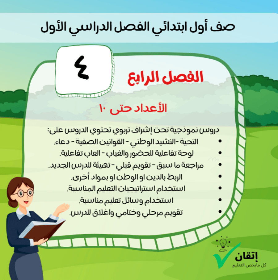 بوربوينت رياضيات أول ابتدائي - الفصل الرابع: الأعداد حتى 10 (الفصل الدراسي الأول 1448هـ)