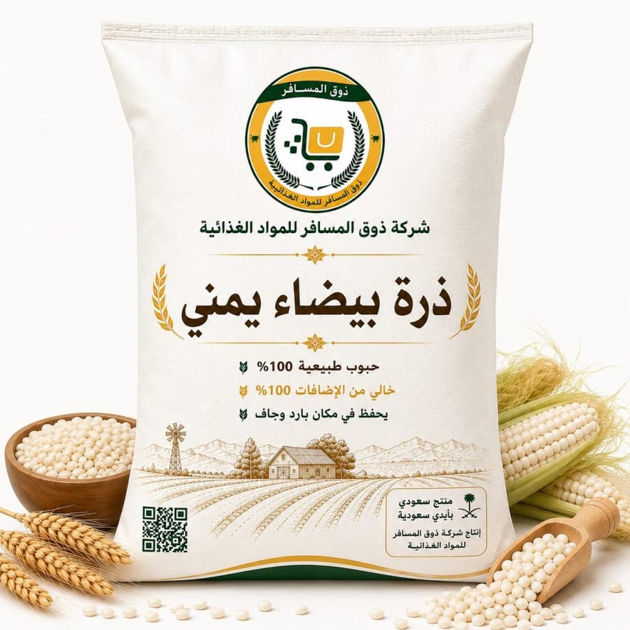 ذرة بيضاء يمني مطحون من ذوق المسافر