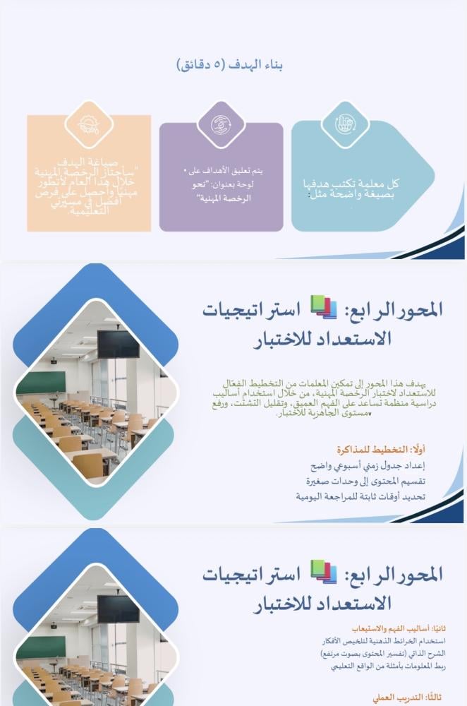 ورشة عمل (الرخصة المهنية بوابة إلى التميز)