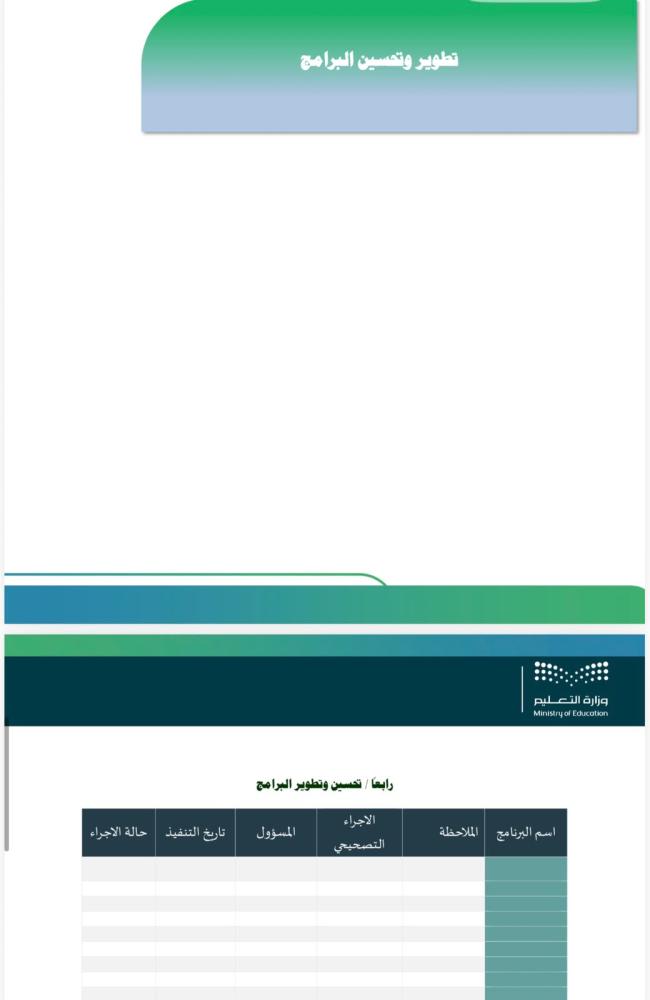 سجل متابعة وقياس آثر البرامج المنفذة لعام 1448هـ
