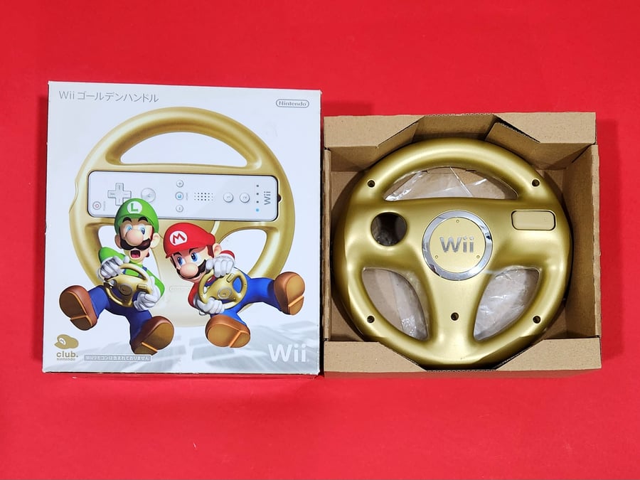 Mario Kart Wii Steering Wheel-Gold Nintendo Club Exclusive