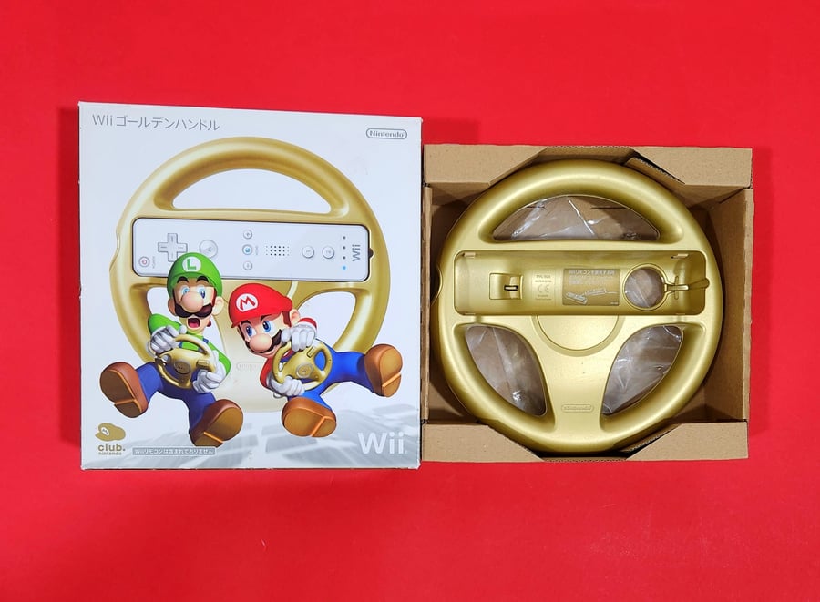 Mario Kart Wii Steering Wheel-Gold Nintendo Club Exclusive
