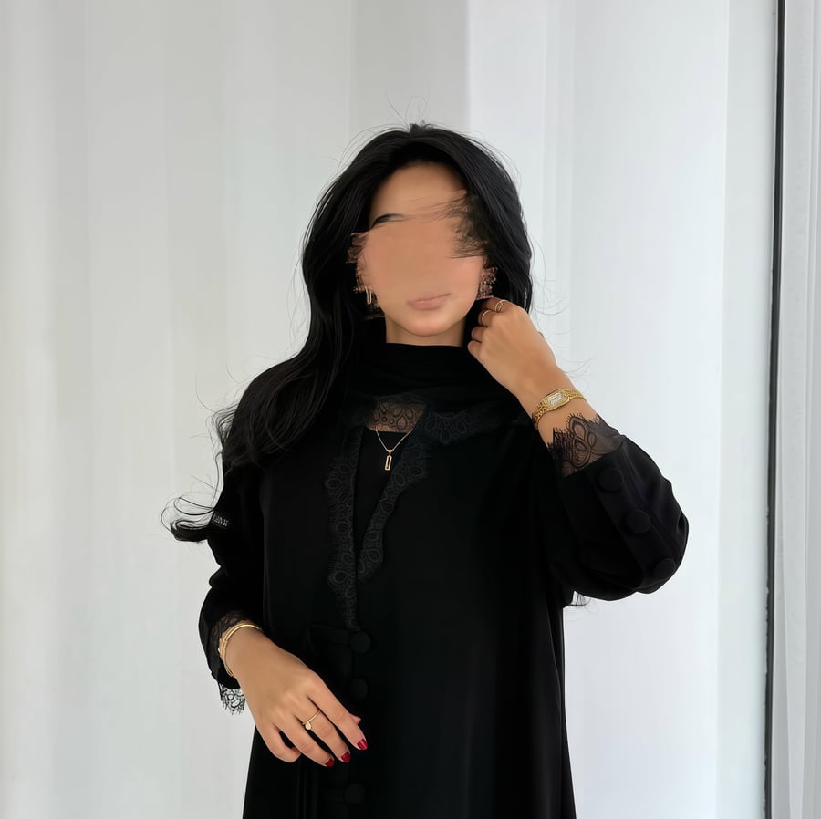 عبايه سودا فخمه