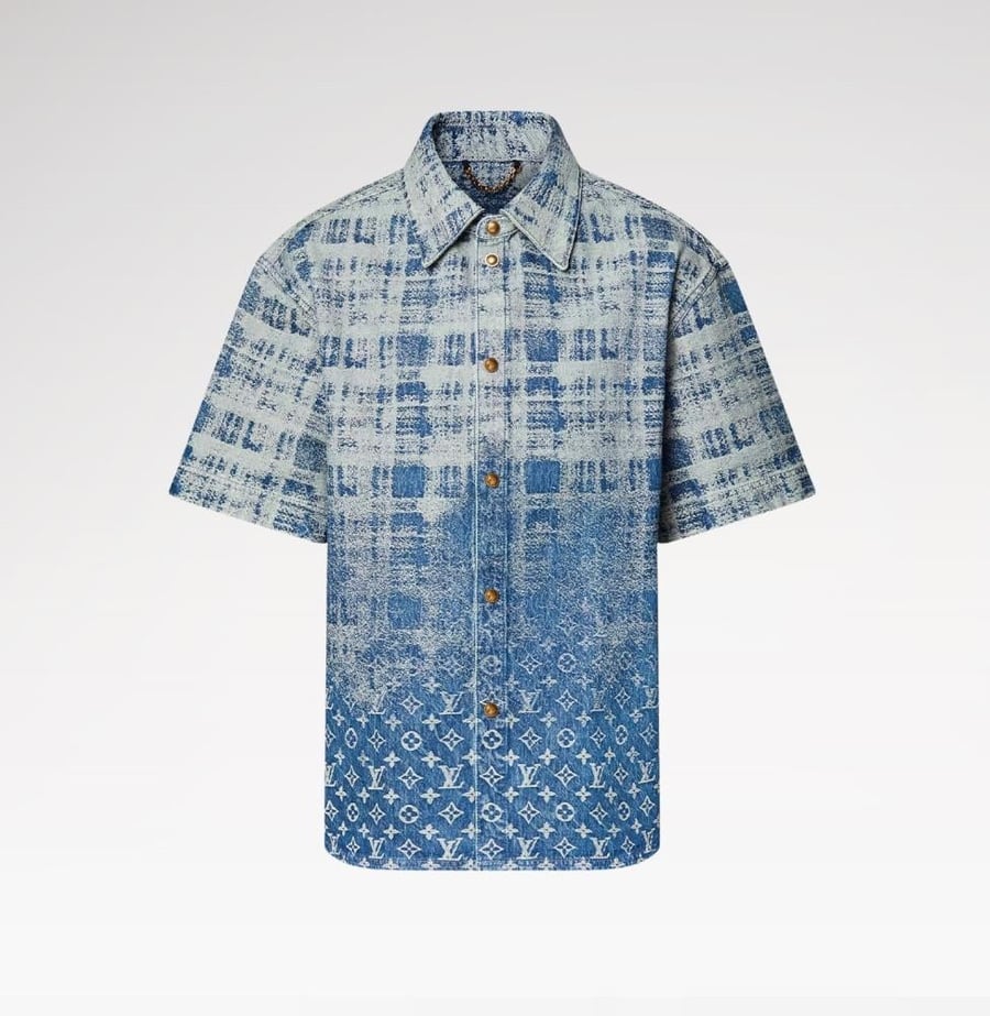 Men's denim set, shorts and half-sleeve shirt, elegant