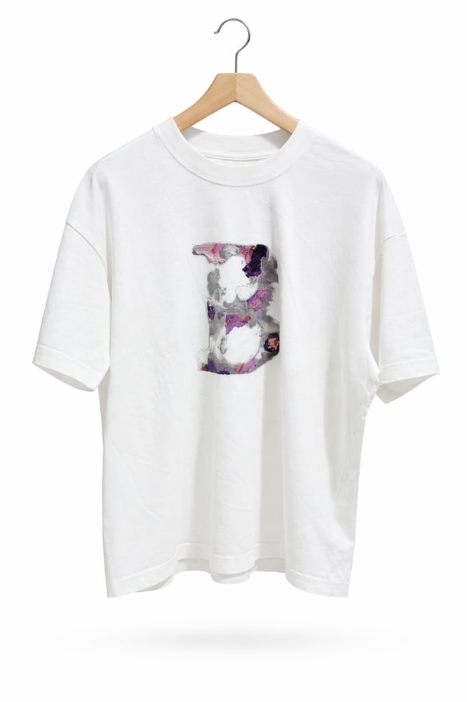 Men's white t-shirt with a subtle print