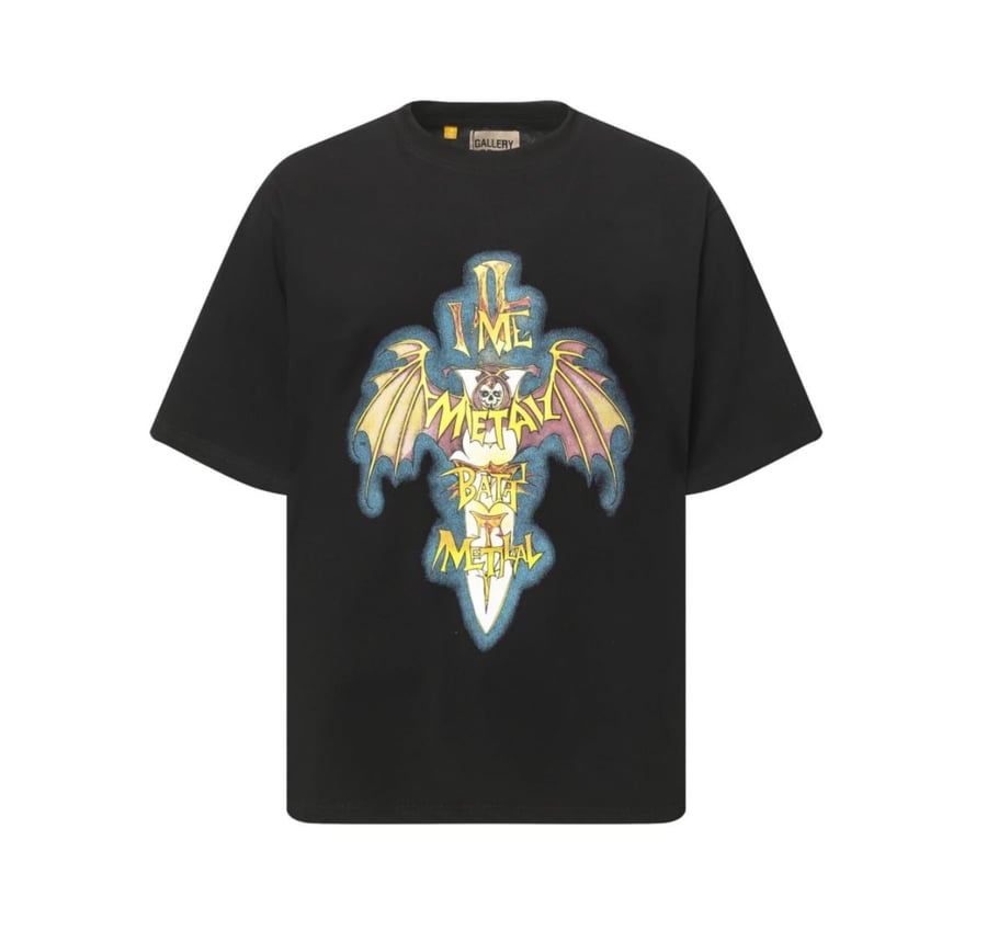 Men's black t-shirt with hip-hop lettering