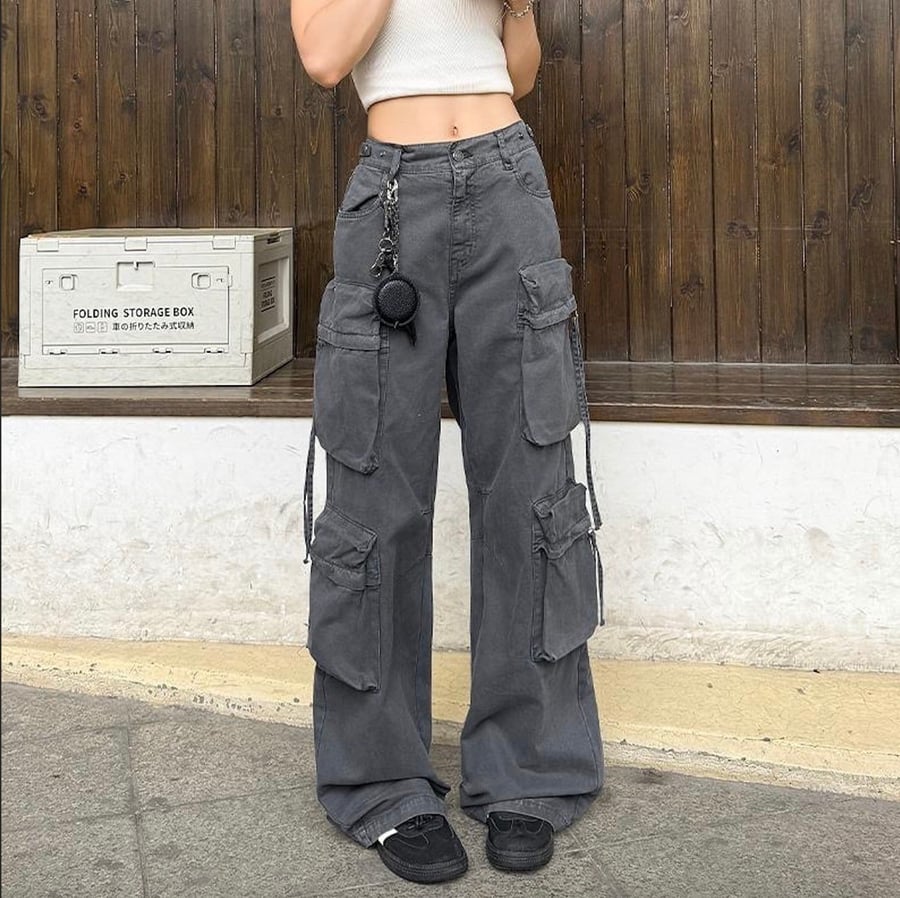 Modern casual gray fabric trousers