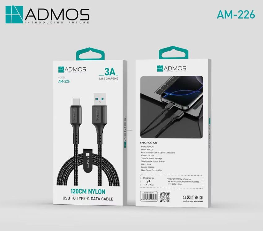 سلك تايب سي شحن سريع من ADMOS موديل AM-226