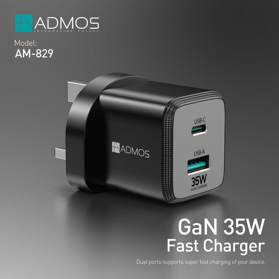 شاحن جداريGaN سريع من ADMOS AM-829 بقوة 35 واط – لولو وحلولو