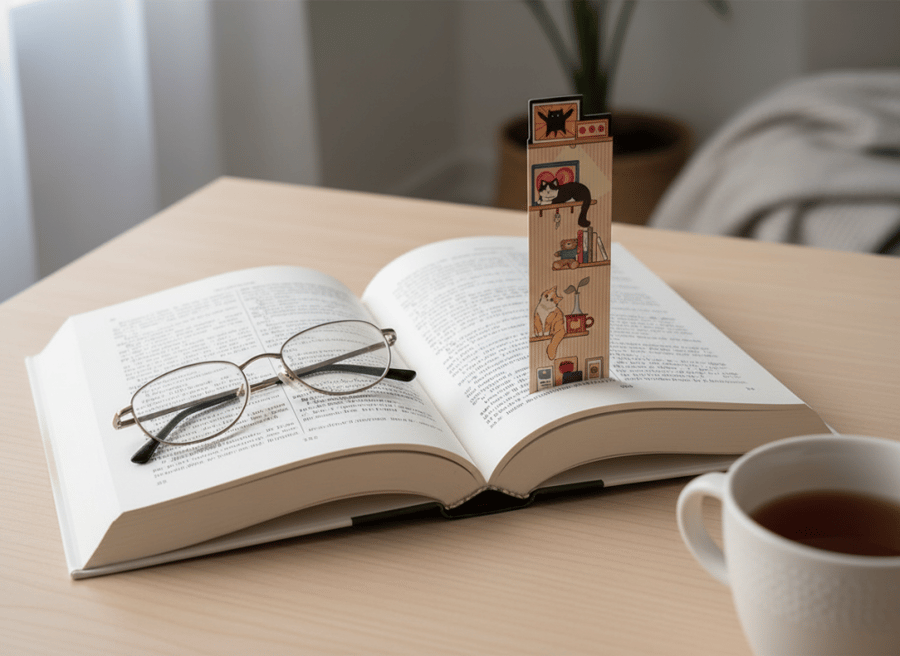 Book divider cat