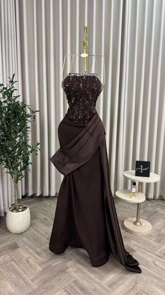 Women's evening dress made of Barbie fabric and luxurious taffeta with an elegant design and shiny decorations - multiple sizes available