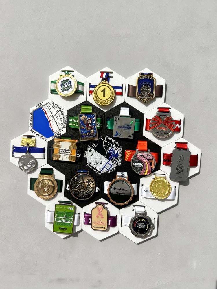 حامل ميداليات سداسي بكج الحبتين/ pack of 2 hexagon medal holder